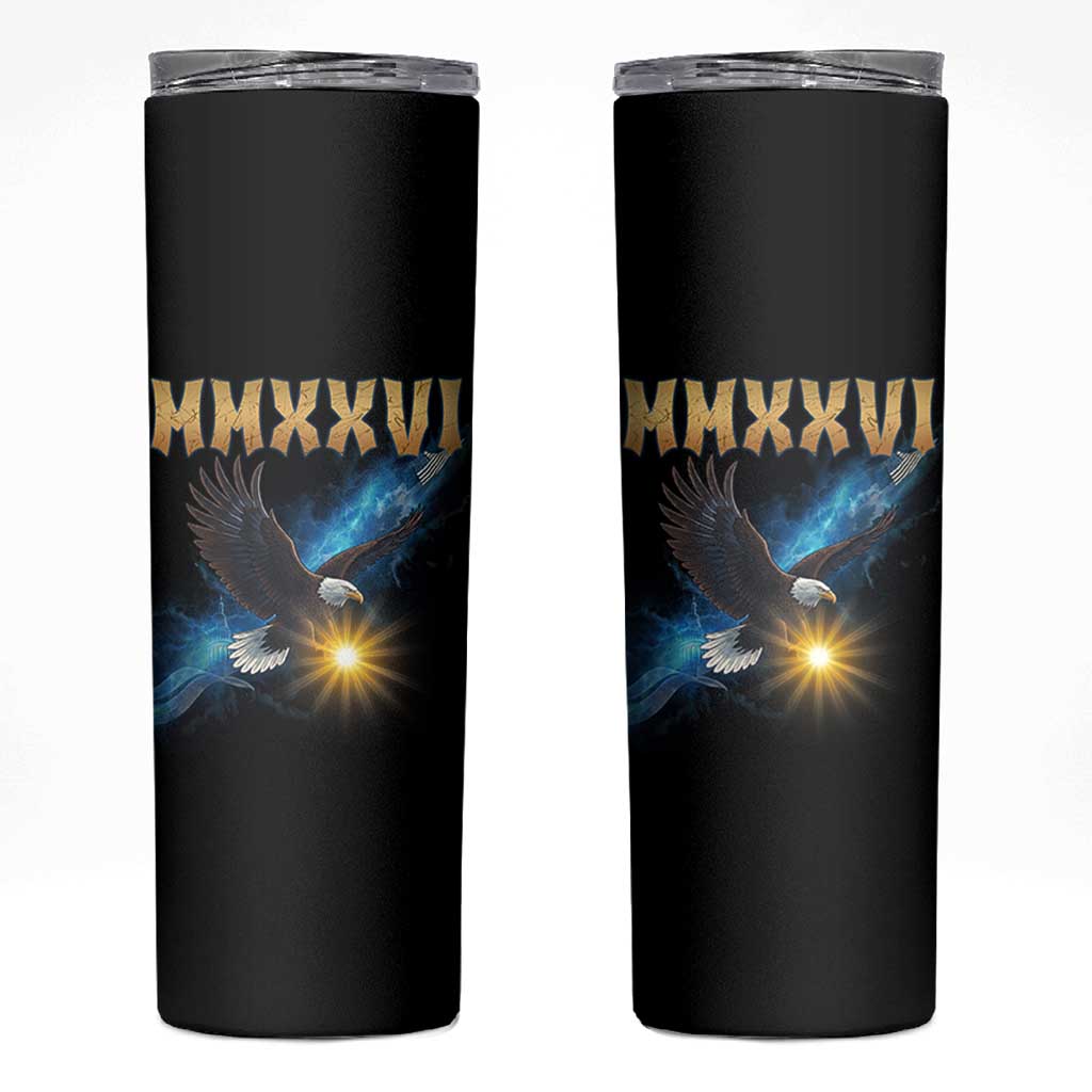 MMXXVI 2026 Eagle Skinny Tumbler Epic Patriotic Capitol Flag USA 250th Anniversary - Wonder Print Shop