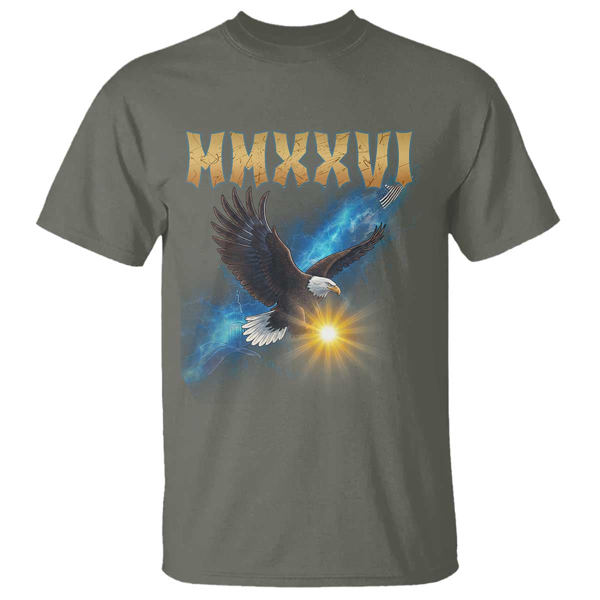 MMXXVI 2026 Eagle T Shirt Epic Patriotic Capitol Flag USA 250th Anniversary - Wonder Print Shop