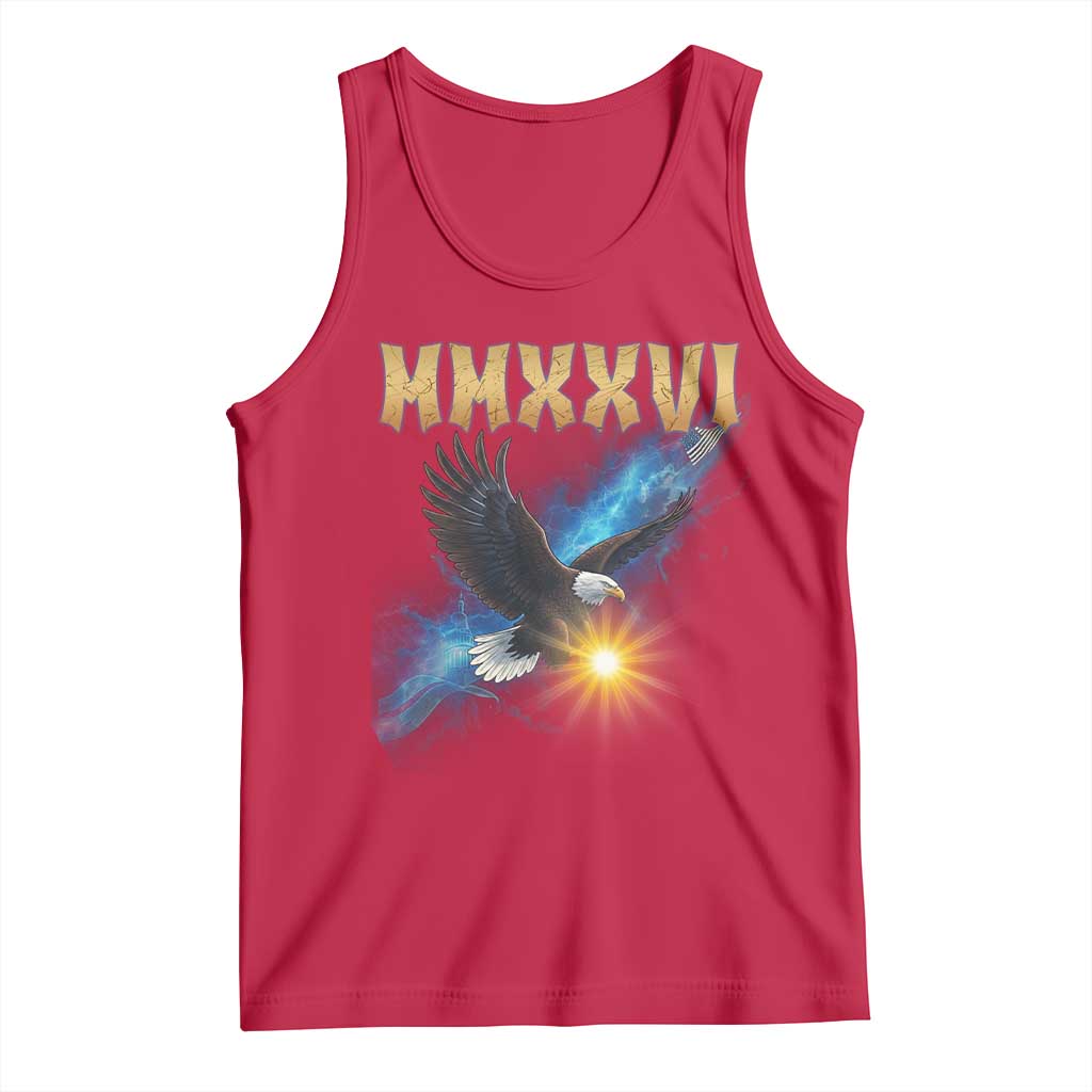 MMXXVI 2026 Eagle Tank Top Epic Patriotic Capitol Flag USA 250th Anniversary - Wonder Print Shop