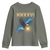 MMXXVI 2026 Eagle Youth Sweatshirt Epic Patriotic Capitol Flag USA 250th Anniversary - Wonder Print Shop