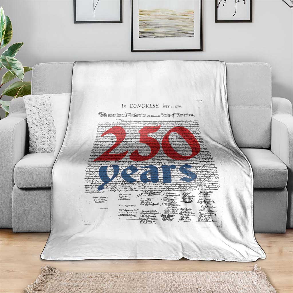 250 Years Declaration of Independence Throw Blanket Historic Patriotic 1776 to 2026 Semiquincentennial - Wonder Print Shop