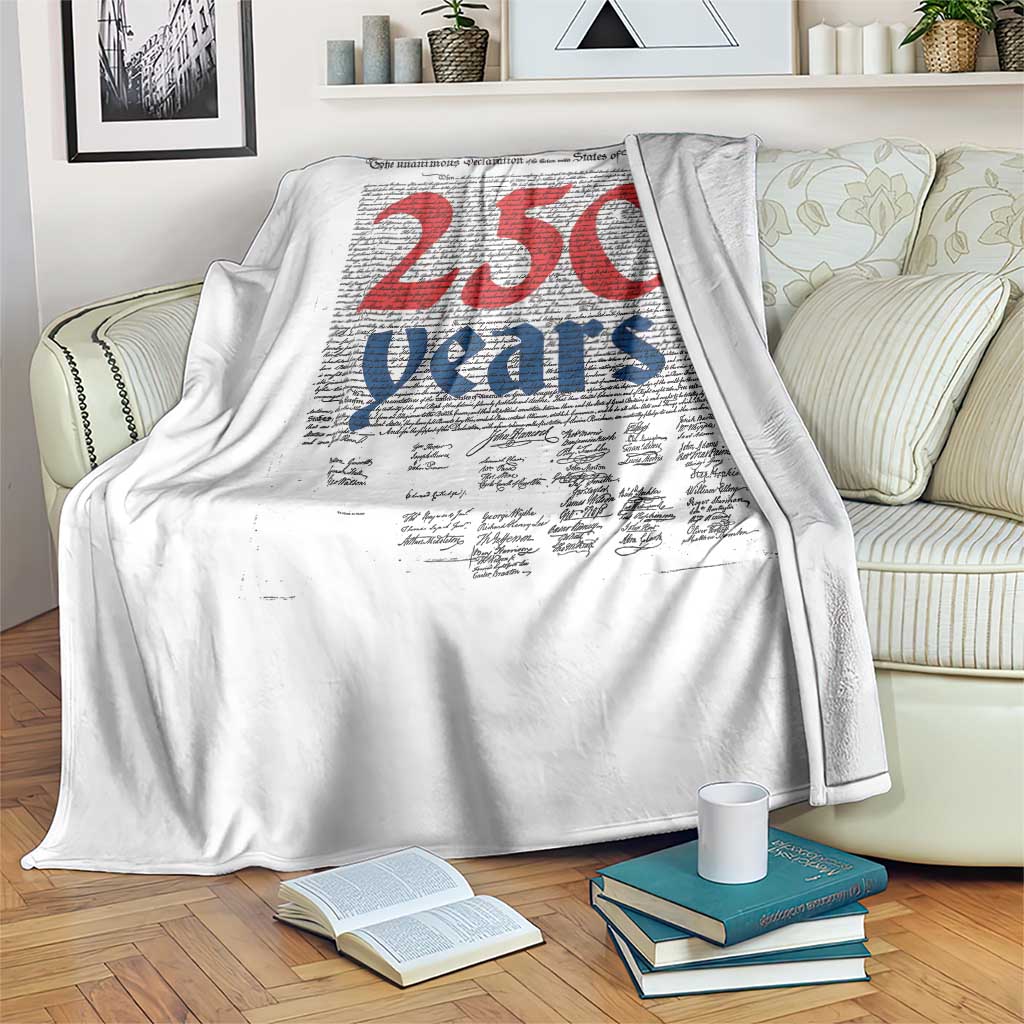 250 Years Declaration of Independence Throw Blanket Historic Patriotic 1776 to 2026 Semiquincentennial - Wonder Print Shop