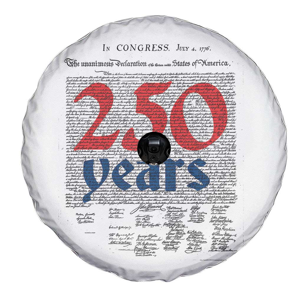 250 Years Declaration of Independence Spare Tire Cover Historic Patriotic 1776 to 2026 Semiquincentennial - Wonder Print Shop