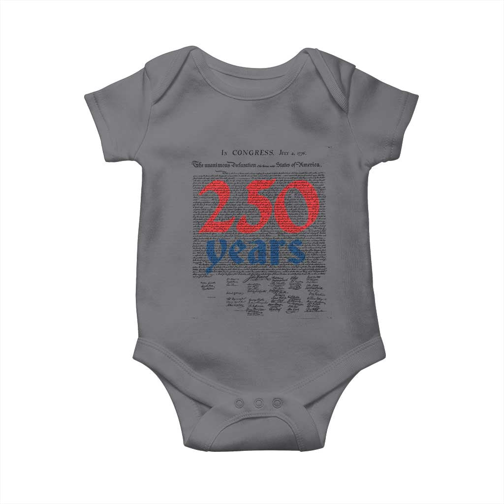250 Years Declaration of Independence Baby Onesie Historic Patriotic 1776 to 2026 Semiquincentennial - Wonder Print Shop