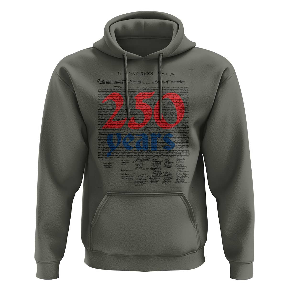250 Years Declaration of Independence Hoodie Historic Patriotic 1776 to 2026 Semiquincentennial - Wonder Print Shop