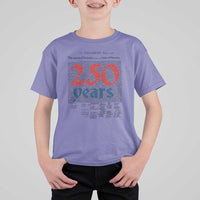 250 Years Declaration of Independence T Shirt For Kid Historic Patriotic 1776 to 2026 Semiquincentennial - Wonder Print Shop