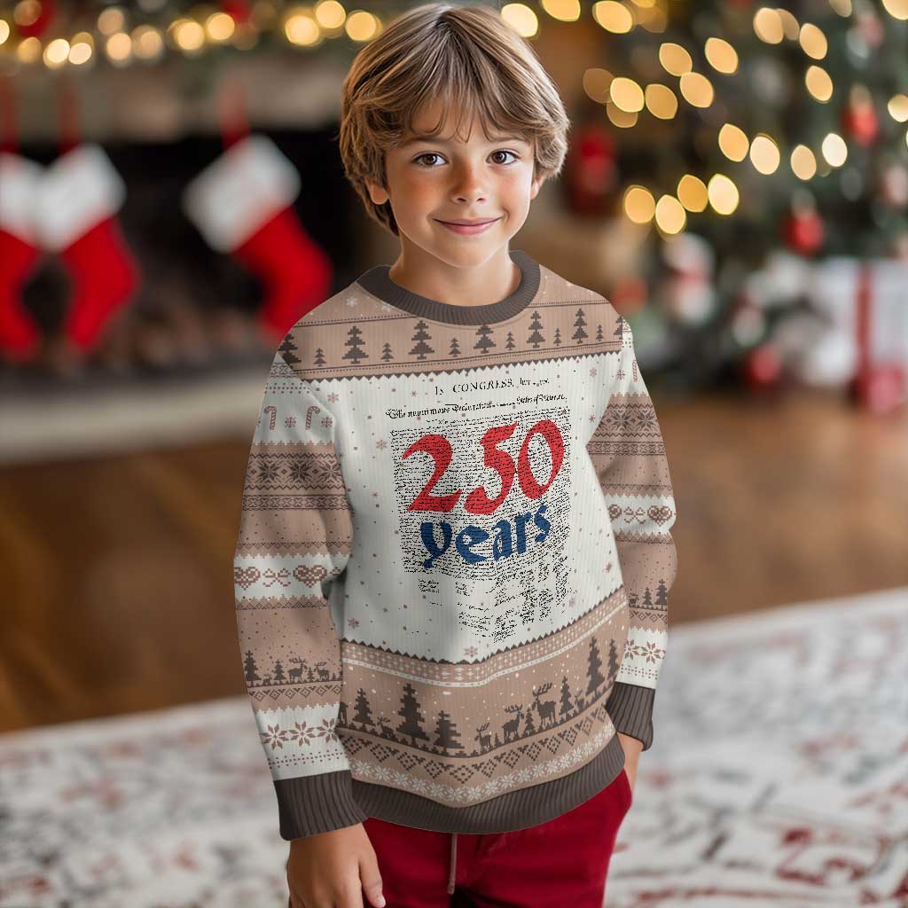 250 Years Declaration of Independence Ugly Christmas Sweater Historic Patriotic 1776 to 2026 Semiquincentennial - Wonder Print Shop