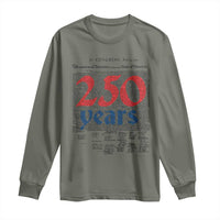 250 Years Declaration of Independence Long Sleeve Shirt Historic Patriotic 1776 to 2026 Semiquincentennial - Wonder Print Shop