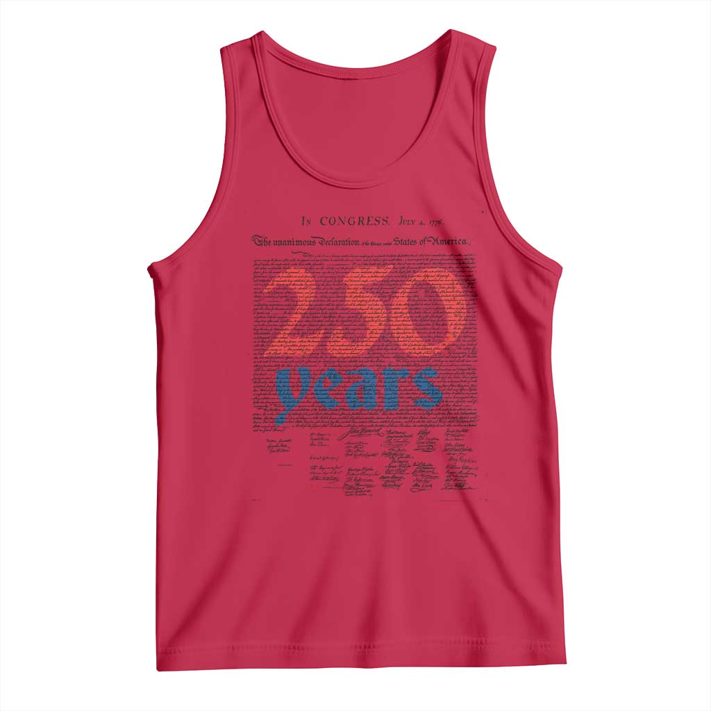 250 Years Declaration of Independence Tank Top Historic Patriotic 1776 to 2026 Semiquincentennial - Wonder Print Shop