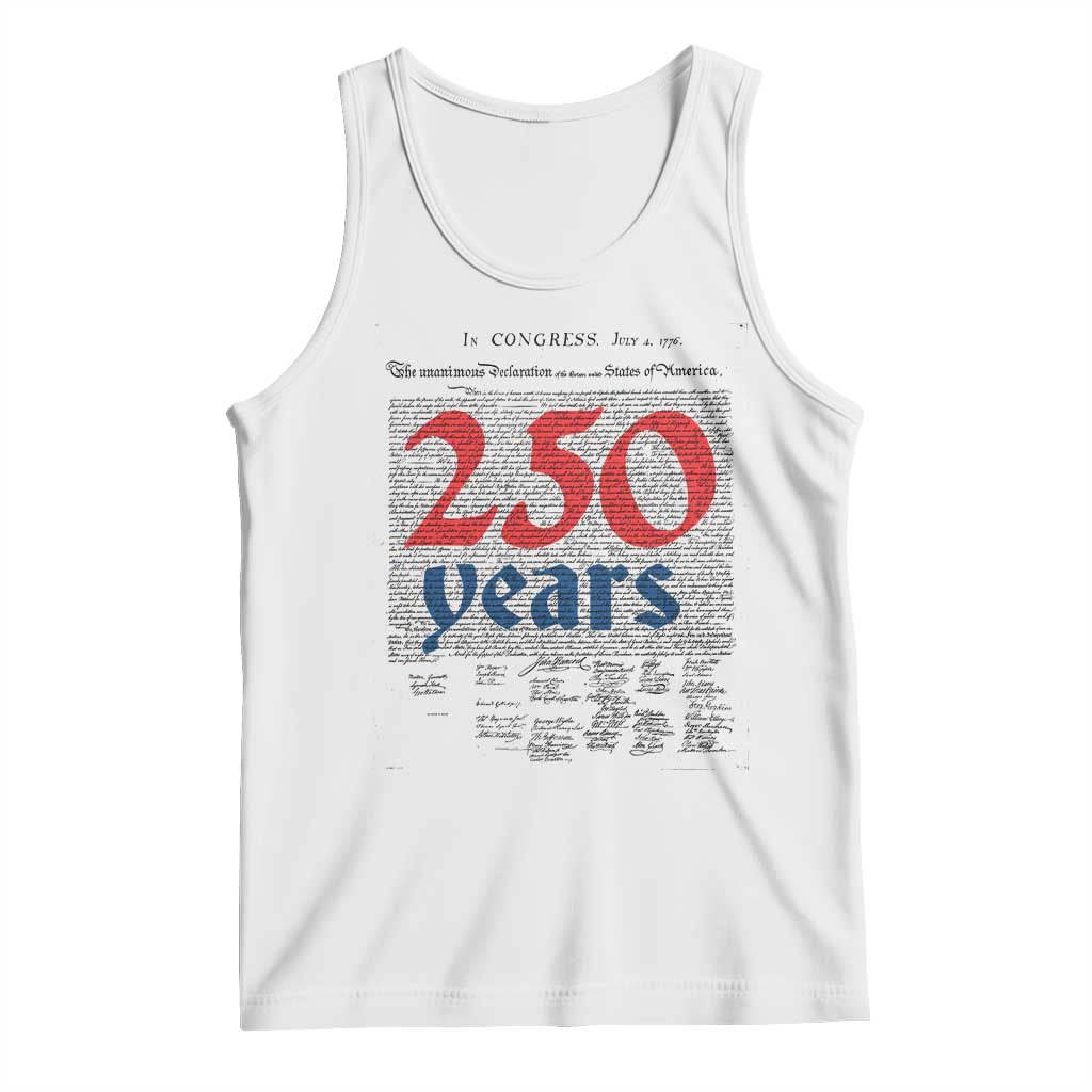 250 Years Declaration of Independence Tank Top Historic Patriotic 1776 to 2026 Semiquincentennial - Wonder Print Shop