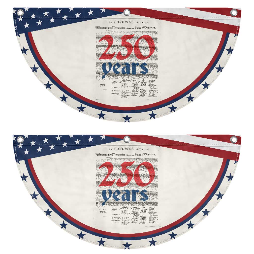 250 Years Declaration of Independence Patriotic Fan Flag Historic 1776 to 2026 Semiquincentennial