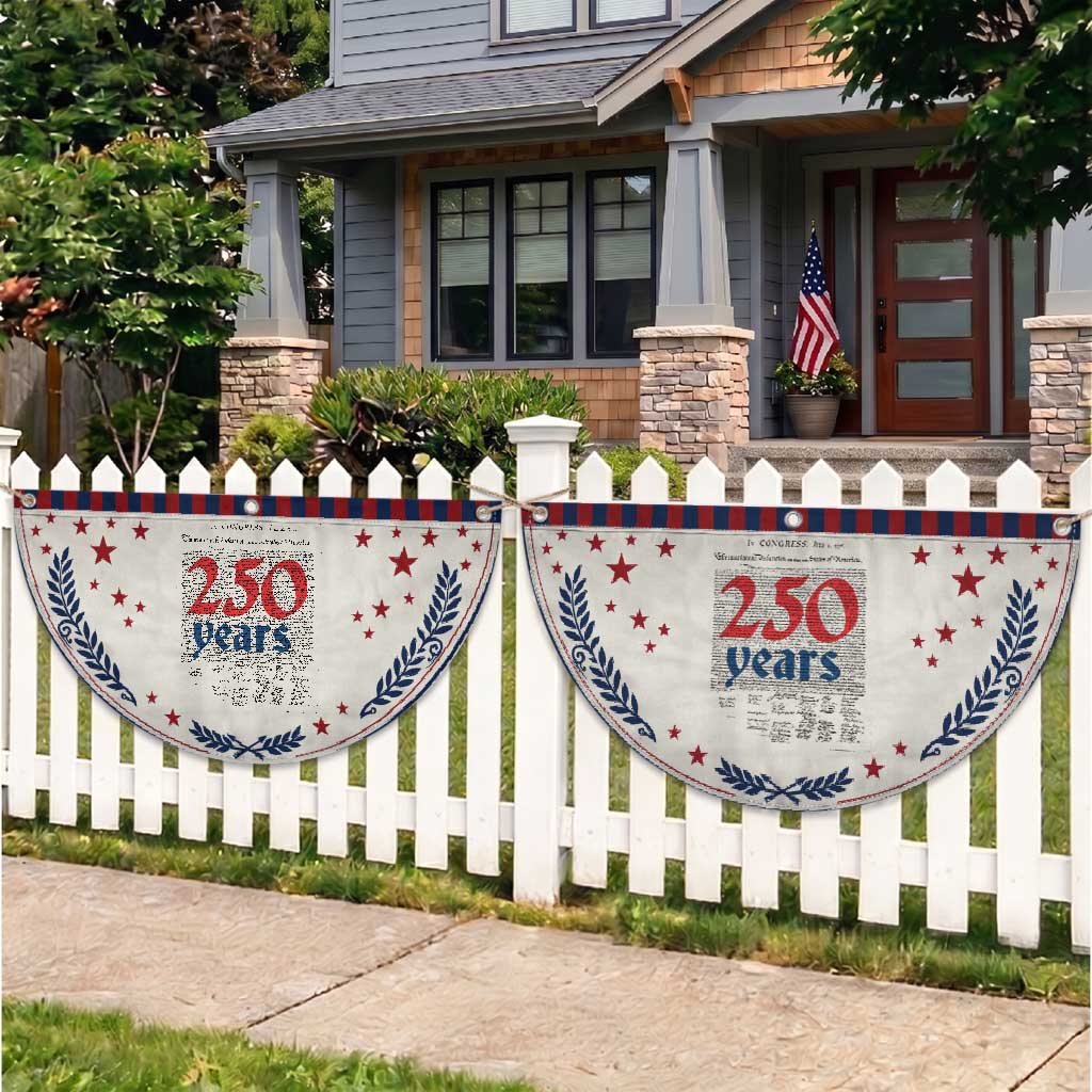 250 Years Declaration of Independence Patriotic Fan Flag Historic 1776 to 2026 Semiquincentennial
