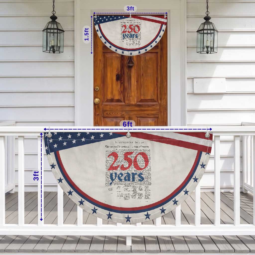 250 Years Declaration of Independence Patriotic Fan Flag Historic 1776 to 2026 Semiquincentennial