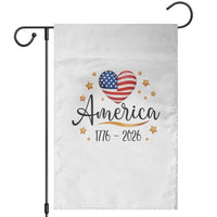 America Heart 250 Years Garden Flag US Semiquincentennial Cute Patriotic 1776 to 2026 - Wonder Print Shop