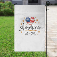 America Heart 250 Years Garden Flag US Semiquincentennial Cute Patriotic 1776 to 2026 - Wonder Print Shop