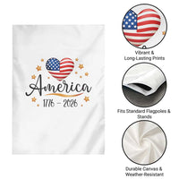 America Heart 250 Years Garden Flag US Semiquincentennial Cute Patriotic 1776 to 2026 - Wonder Print Shop