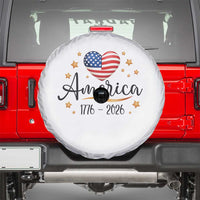 America Heart 250 Years Spare Tire Cover US Semiquincentennial Cute Patriotic 1776 to 2026 - Wonder Print Shop
