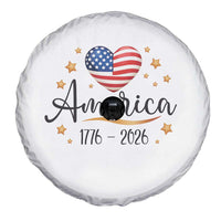 America Heart 250 Years Spare Tire Cover US Semiquincentennial Cute Patriotic 1776 to 2026 - Wonder Print Shop