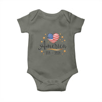 America Heart 250 Years Baby Onesie US Semiquincentennial Cute Patriotic 1776 to 2026 - Wonder Print Shop