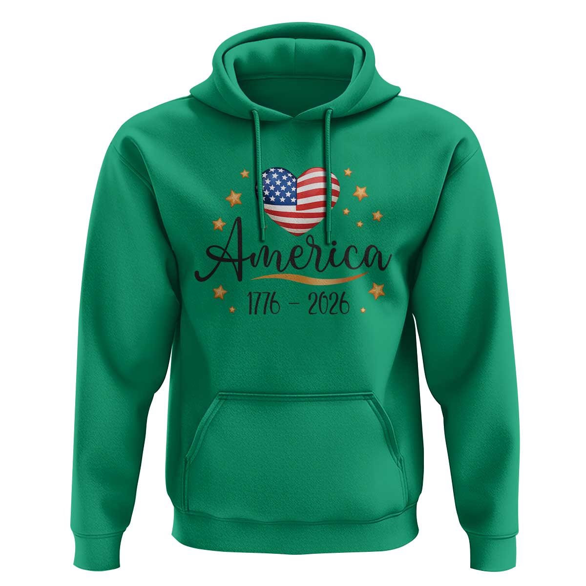 America Heart 250 Years Hoodie US Semiquincentennial Cute Patriotic 1776 to 2026 - Wonder Print Shop