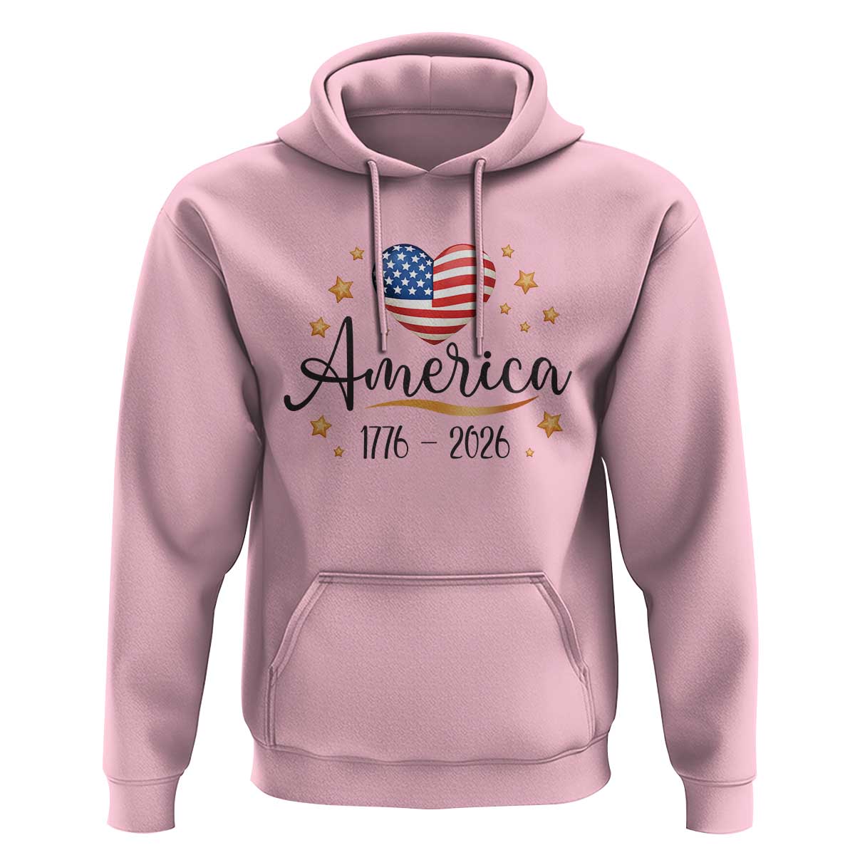 America Heart 250 Years Hoodie US Semiquincentennial Cute Patriotic 1776 to 2026 - Wonder Print Shop