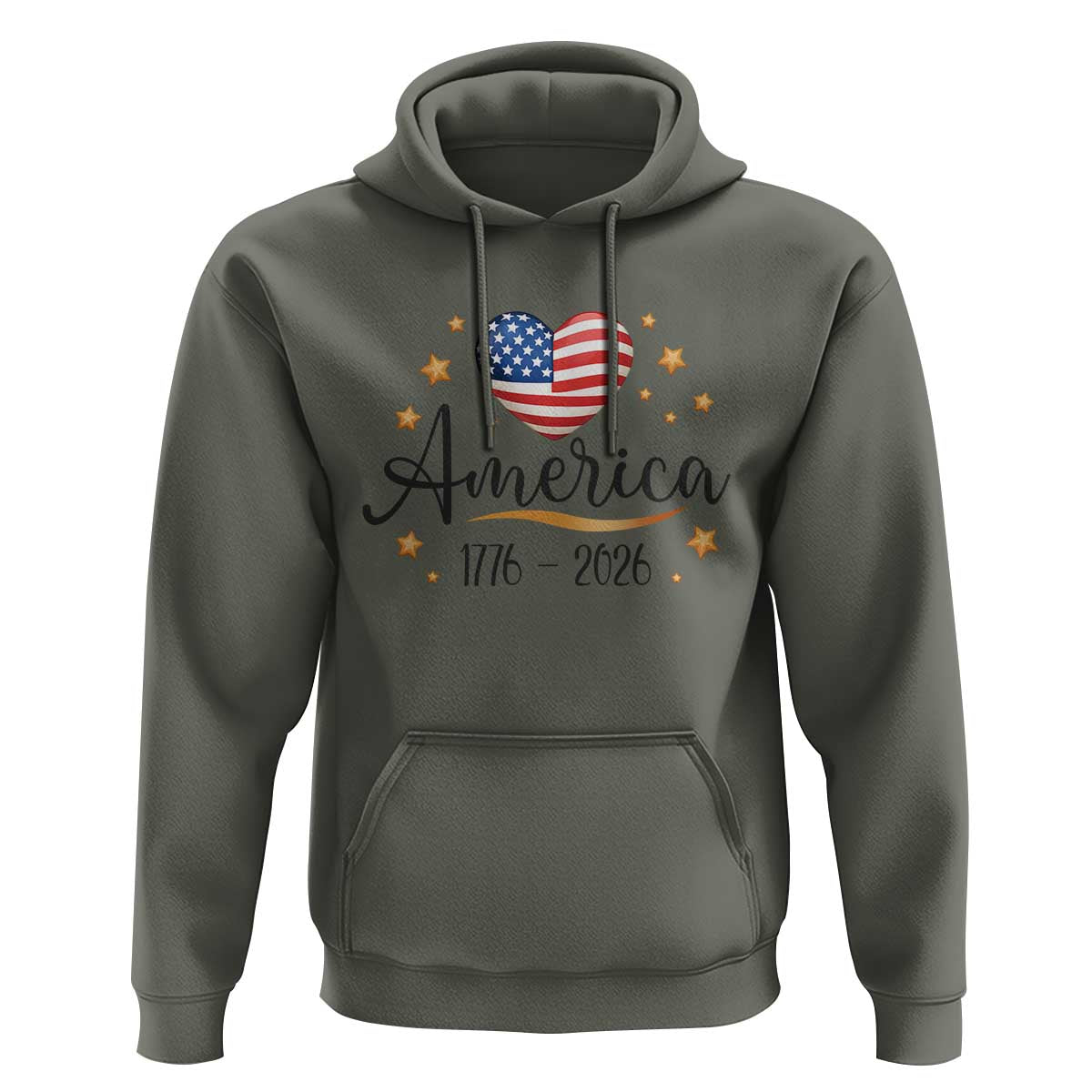 America Heart 250 Years Hoodie US Semiquincentennial Cute Patriotic 1776 to 2026 - Wonder Print Shop