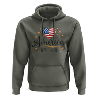 America Heart 250 Years Hoodie US Semiquincentennial Cute Patriotic 1776 to 2026 - Wonder Print Shop