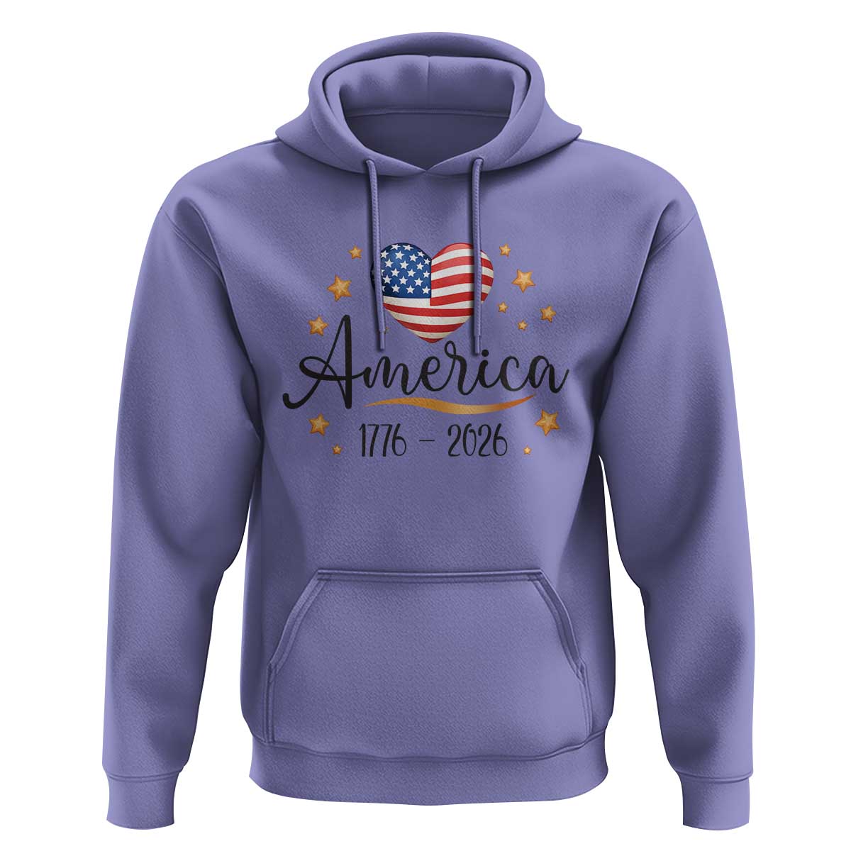 America Heart 250 Years Hoodie US Semiquincentennial Cute Patriotic 1776 to 2026 - Wonder Print Shop