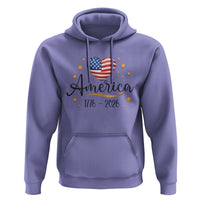 America Heart 250 Years Hoodie US Semiquincentennial Cute Patriotic 1776 to 2026 - Wonder Print Shop