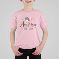 America Heart 250 Years T Shirt For Kid US Semiquincentennial Cute Patriotic 1776 to 2026 - Wonder Print Shop