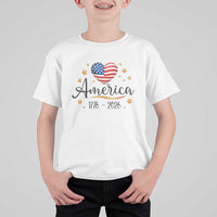 America Heart 250 Years T Shirt For Kid US Semiquincentennial Cute Patriotic 1776 to 2026 - Wonder Print Shop