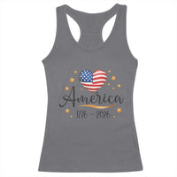 America Heart 250 Years Racerback Tank Top US Semiquincentennial Cute Patriotic 1776 to 2026 - Wonder Print Shop