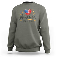 America Heart 250 Years Sweatshirt US Semiquincentennial Cute Patriotic 1776 to 2026 - Wonder Print Shop
