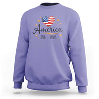 America Heart 250 Years Sweatshirt US Semiquincentennial Cute Patriotic 1776 to 2026 - Wonder Print Shop