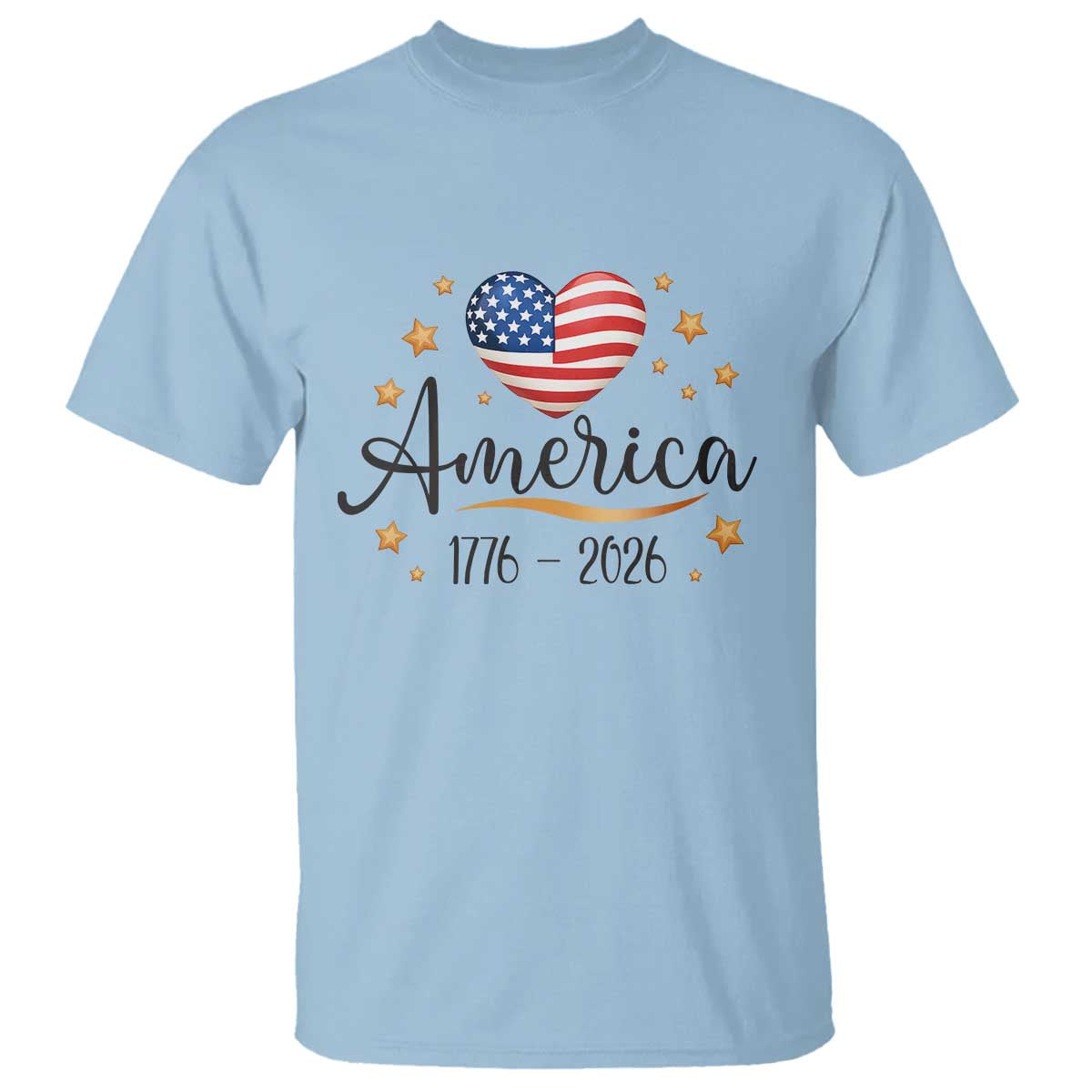 America Heart 250 Years T Shirt US Semiquincentennial Cute Patriotic 1776 to 2026 - Wonder Print Shop