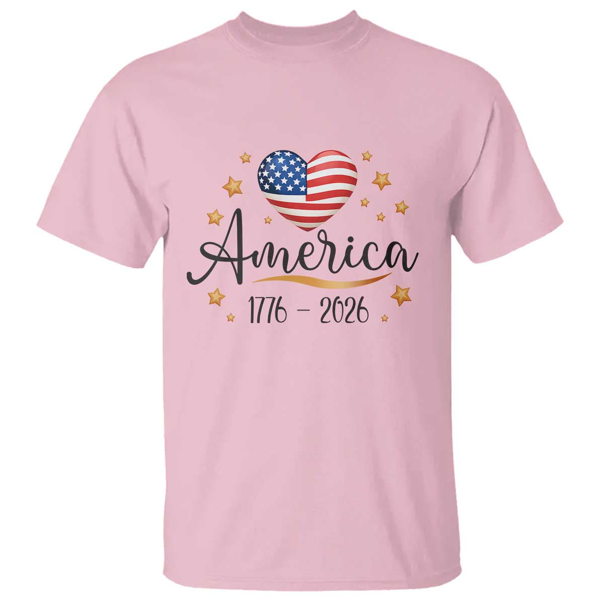 America Heart 250 Years T Shirt US Semiquincentennial Cute Patriotic 1776 to 2026 - Wonder Print Shop