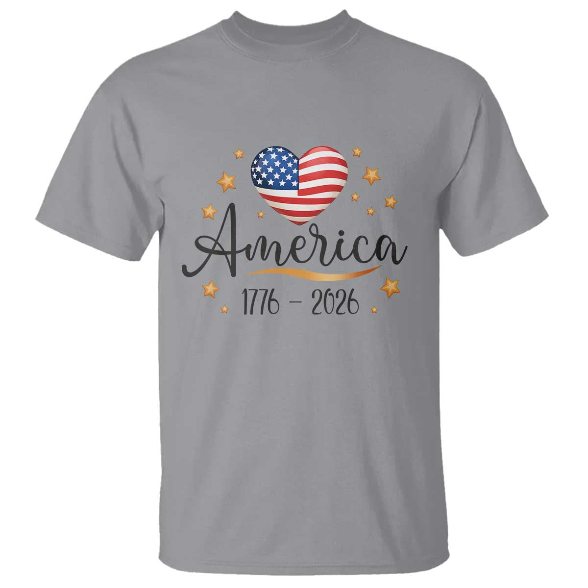 America Heart 250 Years T Shirt US Semiquincentennial Cute Patriotic 1776 to 2026 - Wonder Print Shop