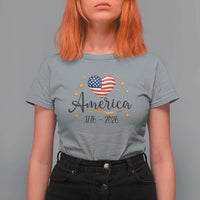 America Heart 250 Years T Shirt For Women US Semiquincentennial Cute Patriotic 1776 to 2026 - Wonder Print Shop
