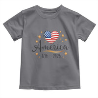 America Heart 250 Years Toddler T Shirt US Semiquincentennial Cute Patriotic 1776 to 2026 - Wonder Print Shop