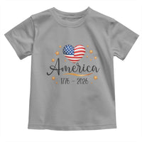 America Heart 250 Years Toddler T Shirt US Semiquincentennial Cute Patriotic 1776 to 2026 - Wonder Print Shop