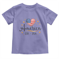 America Heart 250 Years Toddler T Shirt US Semiquincentennial Cute Patriotic 1776 to 2026 - Wonder Print Shop