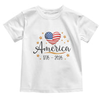 America Heart 250 Years Toddler T Shirt US Semiquincentennial Cute Patriotic 1776 to 2026 - Wonder Print Shop