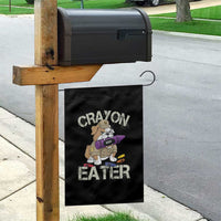 Crayon Eater Bulldog Garden Flag Funny Military Gift with Combat Pup and MRE Crayon - Wonder Print Shop