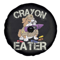 Crayon Eater Bulldog Spare Tire Cover Funny Military Gift with Combat Pup and MRE Crayon - Wonder Print Shop