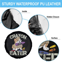 Crayon Eater Bulldog Spare Tire Cover Funny Military Gift with Combat Pup and MRE Crayon - Wonder Print Shop
