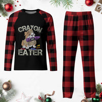 Crayon Eater Bulldog Plaid Pajama Set Funny Military Gift with Combat Pup and MRE Crayon - Wonder Print Shop