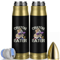 Crayon Eater Bulldog Bullet Tumbler Funny Military Gift with Combat Pup and MRE Crayon - Wonder Print Shop