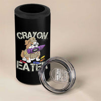 Crayon Eater Bulldog 4 in 1 Can Cooler Tumbler Funny Military Gift with Combat Pup and MRE Crayon - Wonder Print Shop