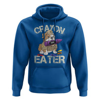 Crayon Eater Bulldog Hoodie Funny Military Gift with Combat Pup and MRE Crayon - Wonder Print Shop