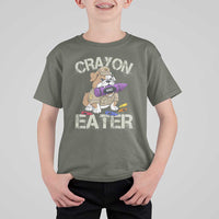 Crayon Eater Bulldog T Shirt For Kid Funny Military Gift with Combat Pup and MRE Crayon - Wonder Print Shop
